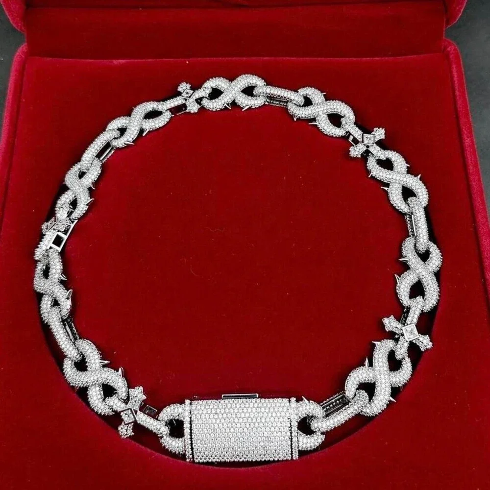 Silver Chain Necklace With Cross 20inch